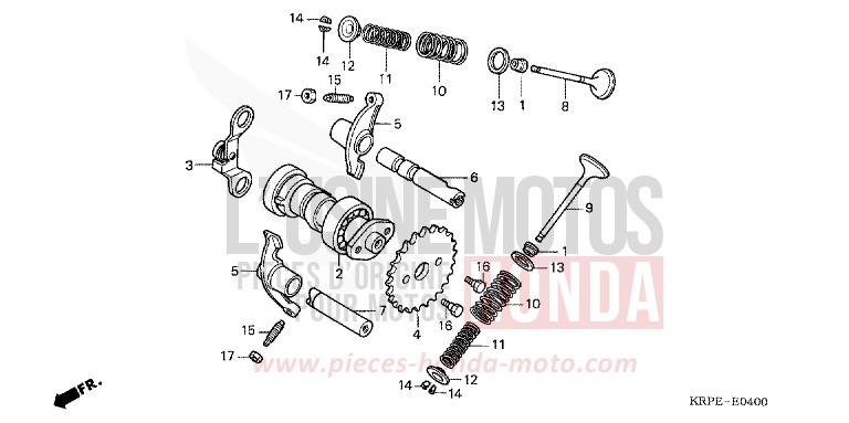 CAMSHAFT/VALVE for SCV LEAD CANDY BLAZING RED (R195) from 2005